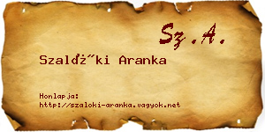 Szalóki Aranka névjegykártya