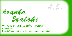 aranka szaloki business card